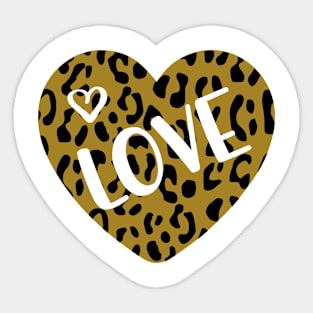 Love. Leopard Print Heart. Sticker